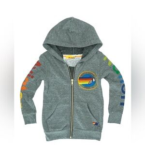 Kids Aviator Nation Zip Hoodie - Heather Grey - Size 10